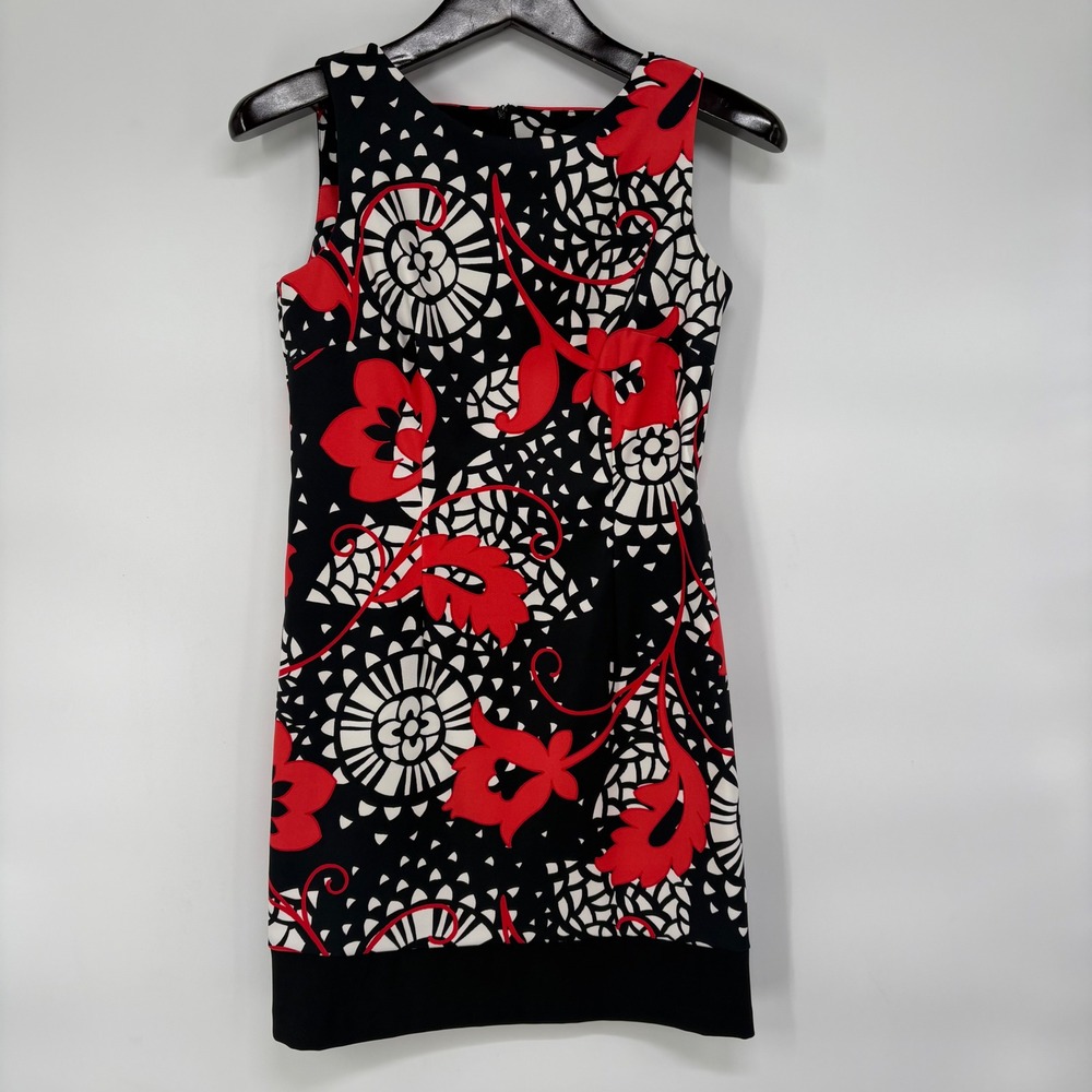 Alyx Petite Floral Graphic Sheath Dress Sleeveless Size 8P Maximalist Career‎